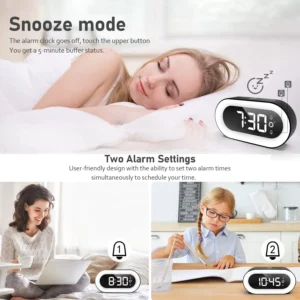 Alternative view of Alarm Clock for Bedrooms with Dynamic RGB Night Light,Heavy Sleepers Adults