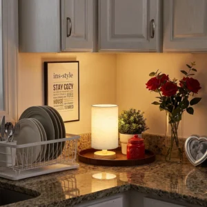 Alternative view of 8.5" Small Table Lamp for Bedroom - Inline Switch Bedside Lamp